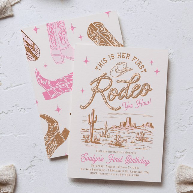 Invitación Pink First Rodeo Invitation  (Subido por el creador)