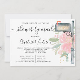 Invitación Pink Floral acuarela ducha de bebé caja de correo