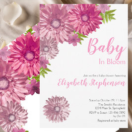 Invitación Pink Floral Baby In Bloom Floral Baby Shower