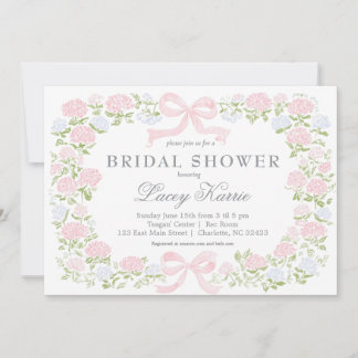 Invitación Pink Floral Baby Shower Invitation, 