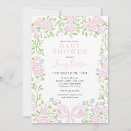 Invitación Pink Floral Baby Shower Invitation, 