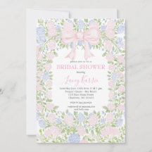 Pink Floral Bridal Shower Invitation