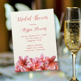 Invitación Pink Floral Bridal Shower Tropical Plumeria