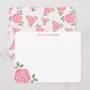 Invitación Pink Floral Gracias Notas