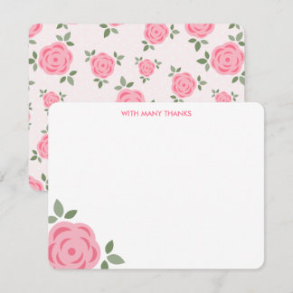 Invitación Pink Floral Gracias Notas