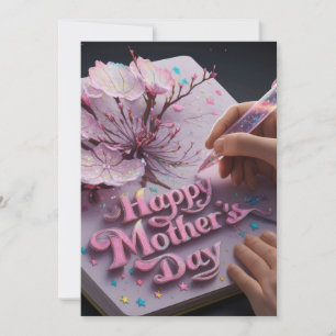 Invitación Pink Floral Happy Mother's Day Card