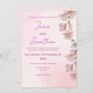 Invitación Pink floral invitation
