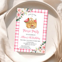 Pink Floral Picnic Basket Nacimiento