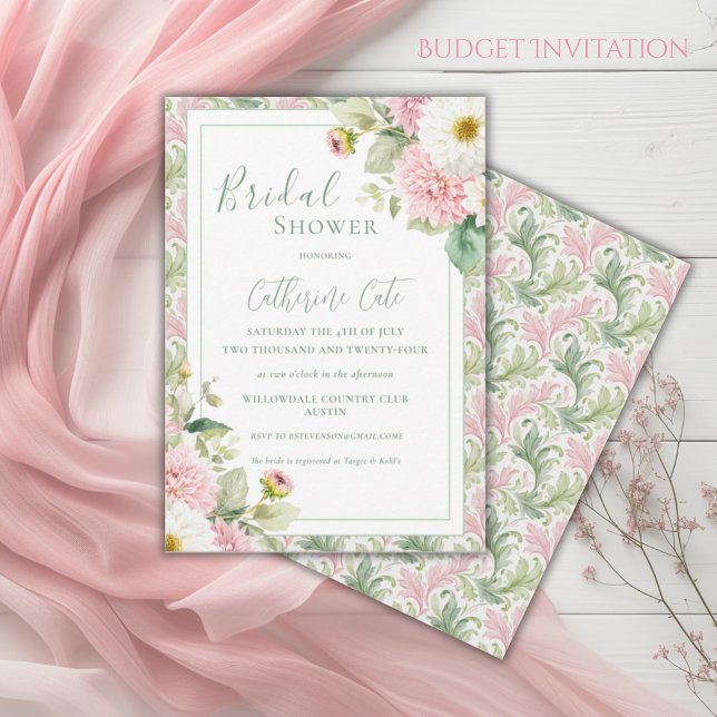 Invitación Pink Floral Vintage Bridal Shower (Subido por el creador)