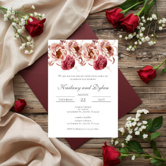 Invitación Pink Floral Wedding invitation