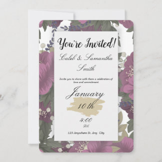 Invitación Pink Flower Wedding Invitation