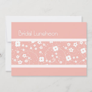 Invitación Pink Flowers Bridal Luncheon Invitation Cards