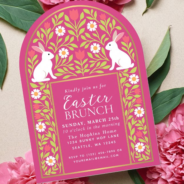 Invitación Pink Folk Art Easter Brunch Arch Invitation (Subido por el creador)
