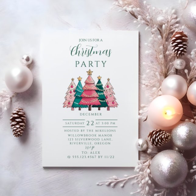 Invitación Pink Forest Christmas (Subido por el creador)