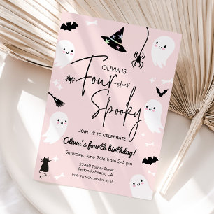 Invitación Pink Four-ever espeluznante, 2ª halloween de cumpl