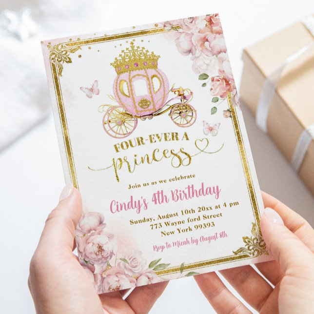 Invitación Pink Fourever a Princesa Carrie Cumpleaños (Subido por el creador)
