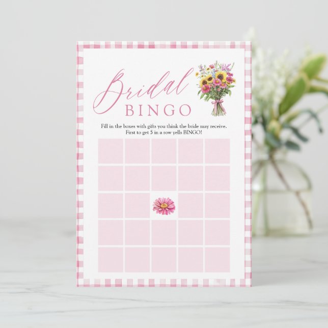 Invitación Pink Fresh Off The Market Bridal Shower Bingo (Anverso de pie)