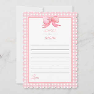 Invitación Pink Gingham Baby Shower Advance para Mamá