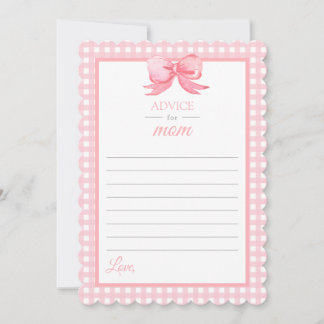 Invitación Pink Gingham Baby Shower Advance para Mamá