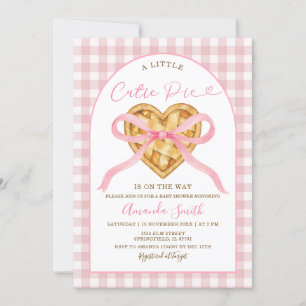 Invitación Pink Gingham Cutie Pie está en camino