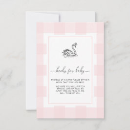 Invitación Pink Gingham Swan Books Solicitud de Insertar Tarj
