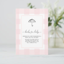 Pink Gingham Umbrella Books Solicitud Insertar Tar