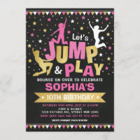 Pink Gold Jump Birday Trampoline Bonza House
