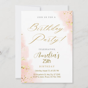 Invitación Pink Gold Trendy