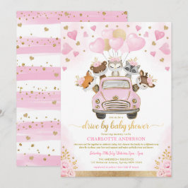 Invitación Pink Gold Valentines Woodland Drive Por Baby Showe