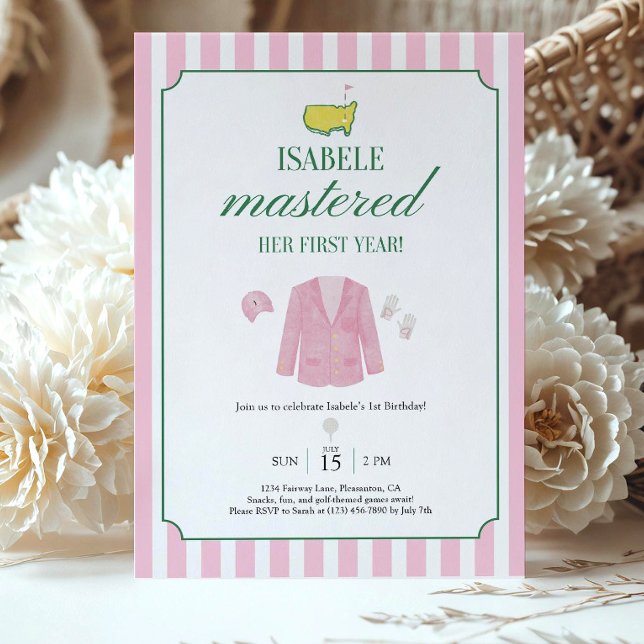Invitación Pink Golf Birthday Invitation Template Girls FirsT (Subido por el creador)