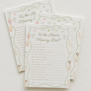 Invitación Pink Goose Baby Shower Quién Conoce Mejor a la Mam