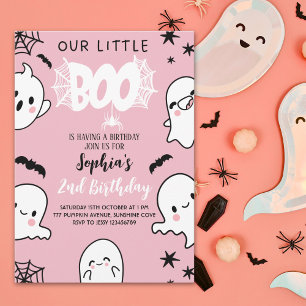 Invitación Pink Halloween Birthday 2nd – Our Little Boo