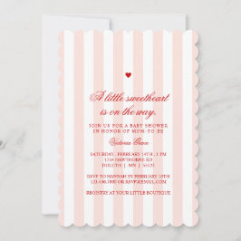 Invitación Pink Heart A Little Sweetheart Baby Shower