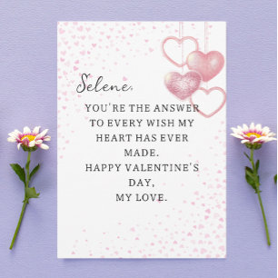 Invitación Pink Heart Happy Valentine Day Card