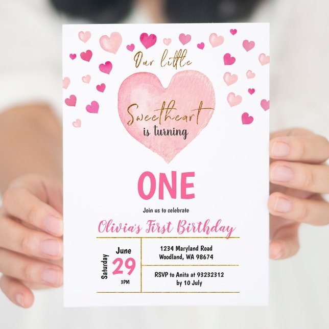 Invitación PINK Heart Little Squerido Valentday (Subido por el creador)