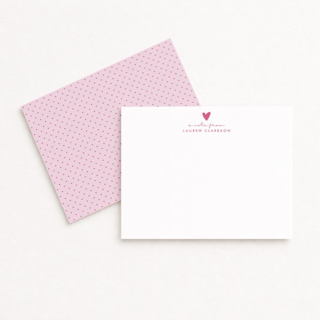 Invitación Pink Heart Polka Dot Valentine’s Day Note Card (Subido por el creador)