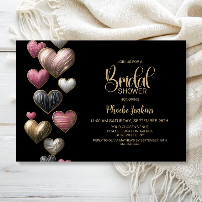 Invitación Pink Hearts Bridal Shower (Subido por el creador)