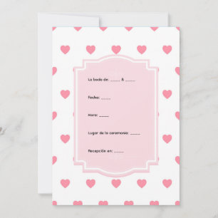 Invitación Pink Hearts Pattern Invitation