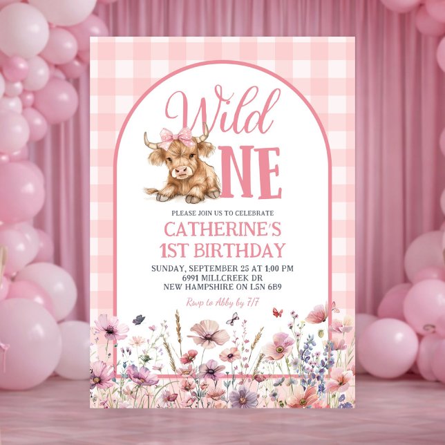 Invitación Pink Heifer Bull First Birthday Invitation (Subido por el creador)