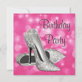 Invitación Pink High Heels Cualquier fiesta de cumpleaños núm