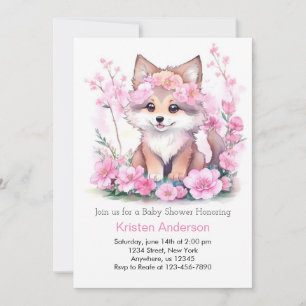 Invitación Pink Howling Wolf Bliss Baby Shower