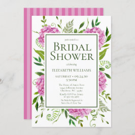 Invitación Pink Hydrangea Bridal Shower