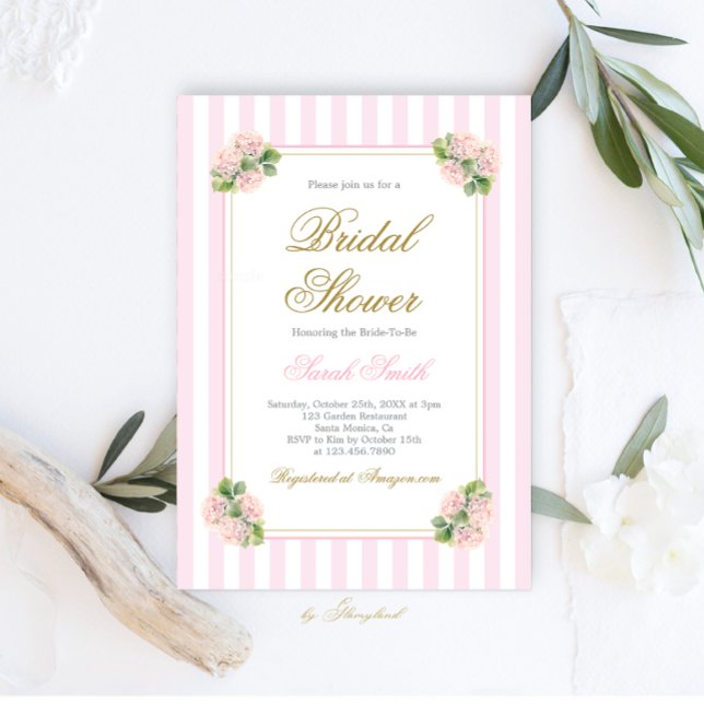 Invitación Pink Hydrangea Bridal Shower (Subido por el creador)