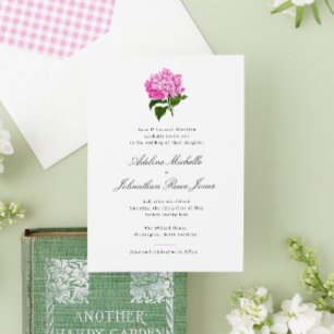Invitación Pink Hydrangea Grandmillennial Boda