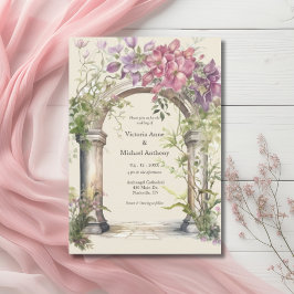 Invitación Pink Hydrangea Ornate Arch Boda