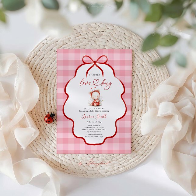 Invitación Pink ladybug Baby Shower Girl (Subido por el creador)