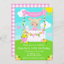 Pink Lemonade Stand Birday Blonde Hair Chica