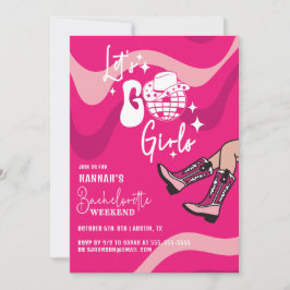 Invitación Pink Let's Go Chicas Bachelorette Party