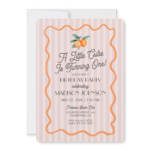 Pink Little Cutie Pastel Citrus Tema Cumpleaños