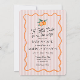 Invitación Pink Little Cutie Pastel Citrus Theme Baby Shower